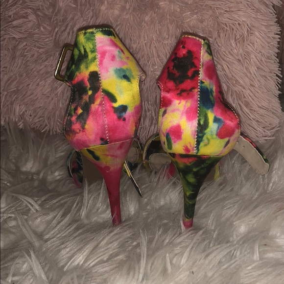 Multi-Colored Open-Toe Heels - Picture 2 of 2